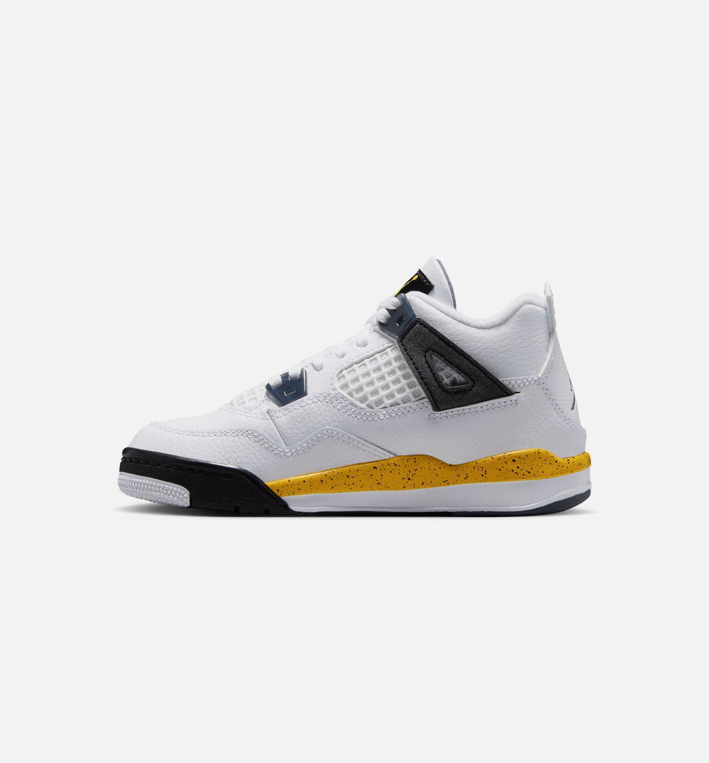 Air Jordan 4 Retro Rare Air Tour Yellow Preschool Lifestyle Shoe – White/Dark Blue Grey/Black/Tour Yellow