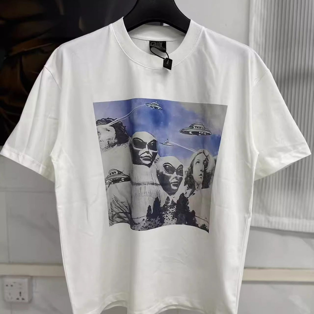 Saint Michael Vintage Washed Multi‑Print Graphic Oversized Tee Street