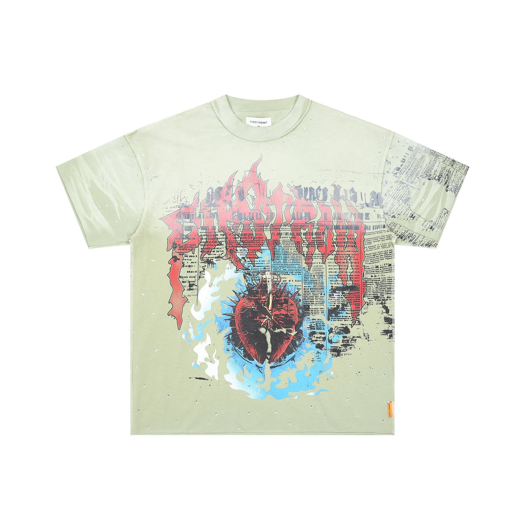 FIRST ROW Sacred Heart Cropped T-Shirt