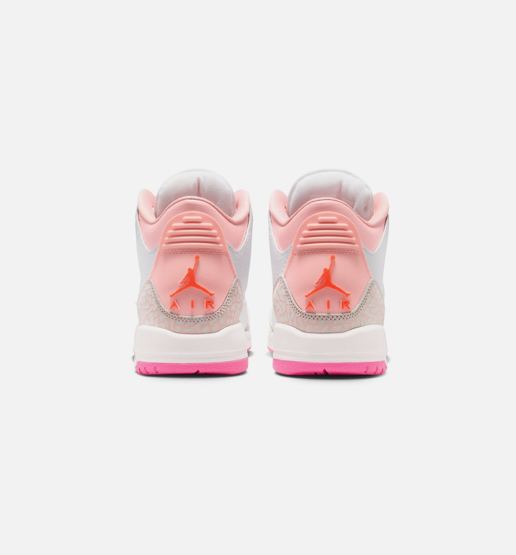 Air Jordan 3 Retro Spring Flowers Big Kids' Sneakers - Pearl Pink / Pink / Orange
