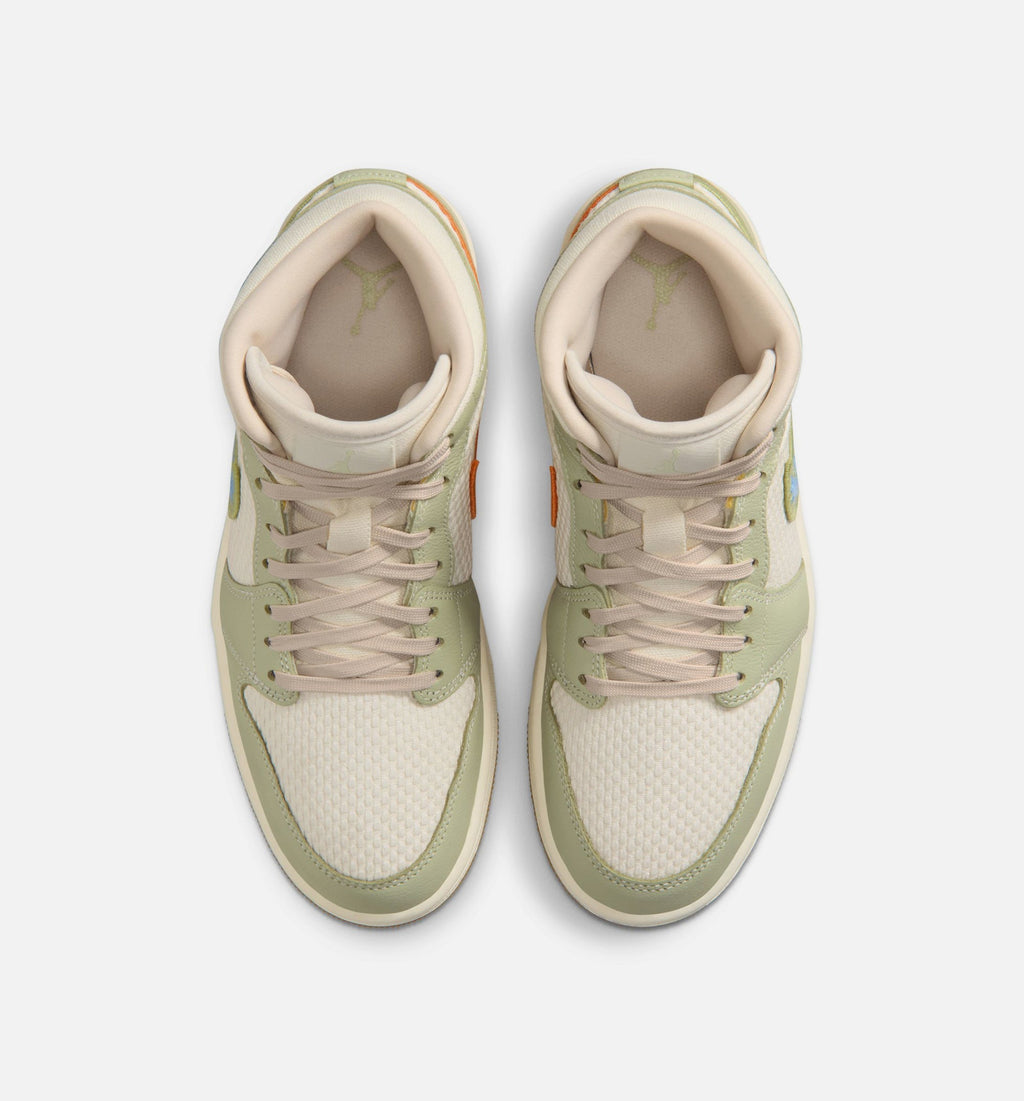 Air Jordan 1 Mid SE Women's Sneakers - Olive Aura/Pearl White/Lawn