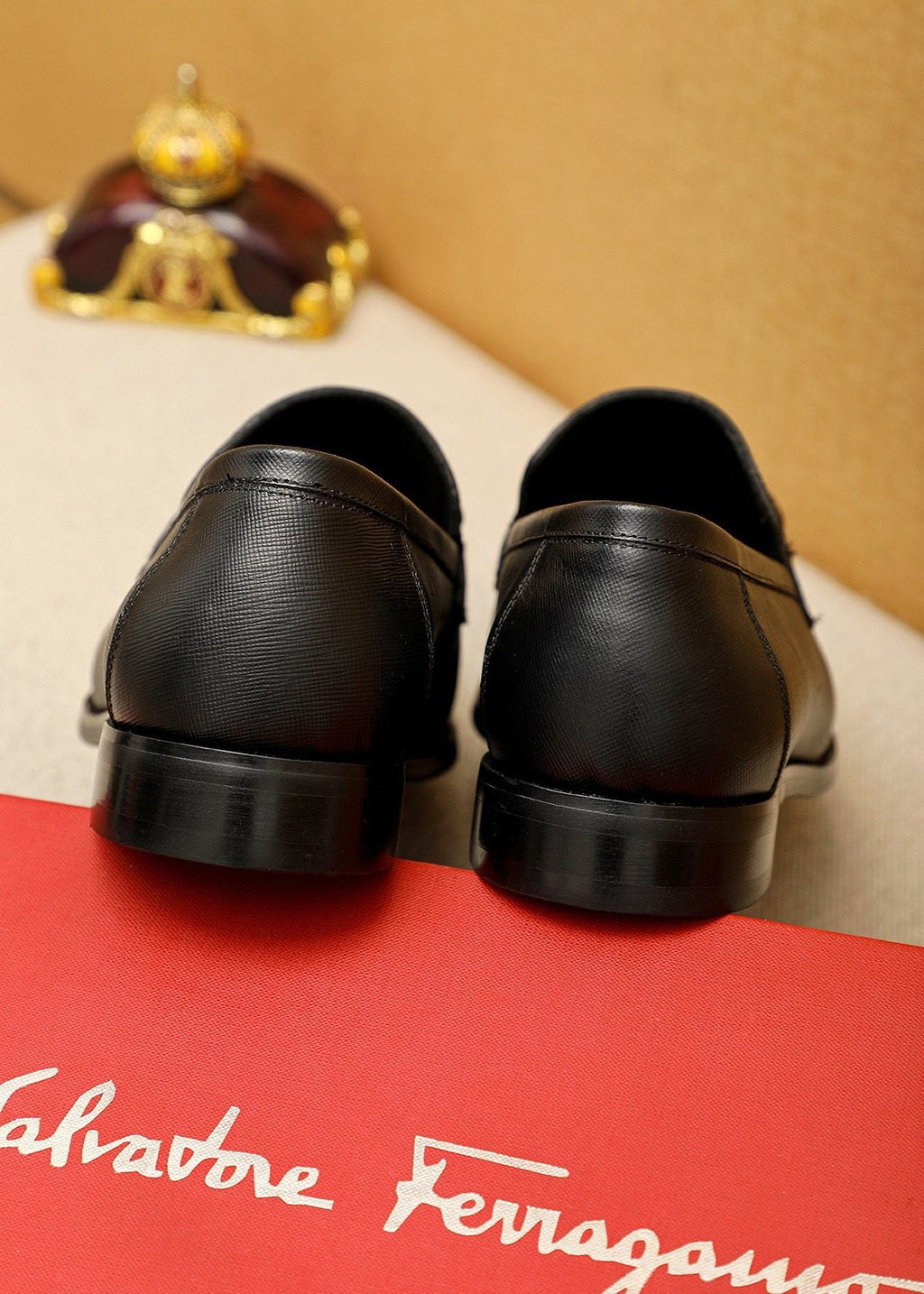 Ferragamo Black Hardware Loafers - Low Heel