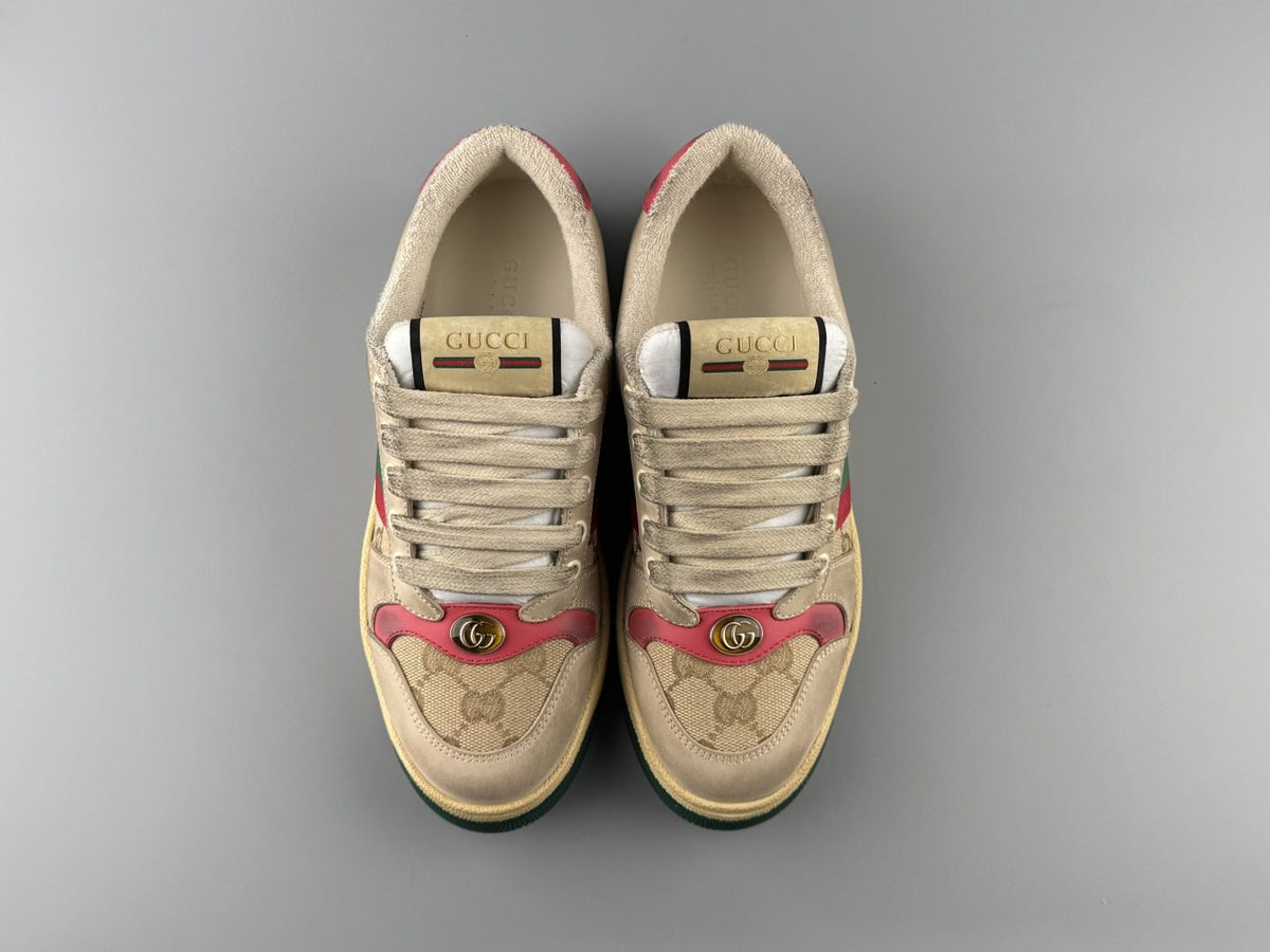 Gucci Beige Stripe Low-Top Sneakers